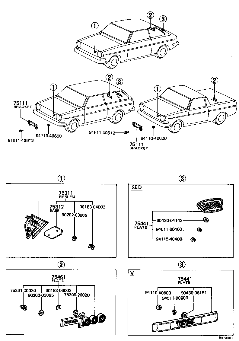  TOYOTA1000 |  EMBLEM NAME PLATE EXTERIOR INTERIOR
