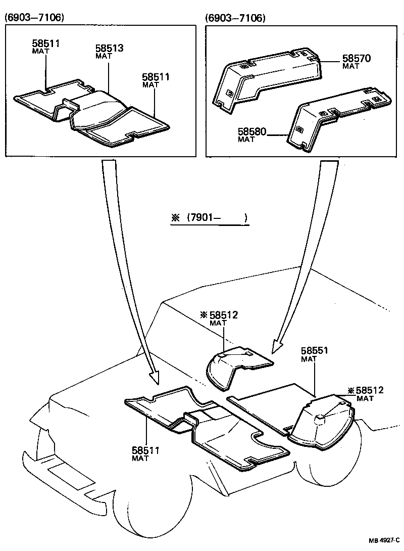  LAND CRUISER 40 50 |  FLOOR MAT SILENCER PAD