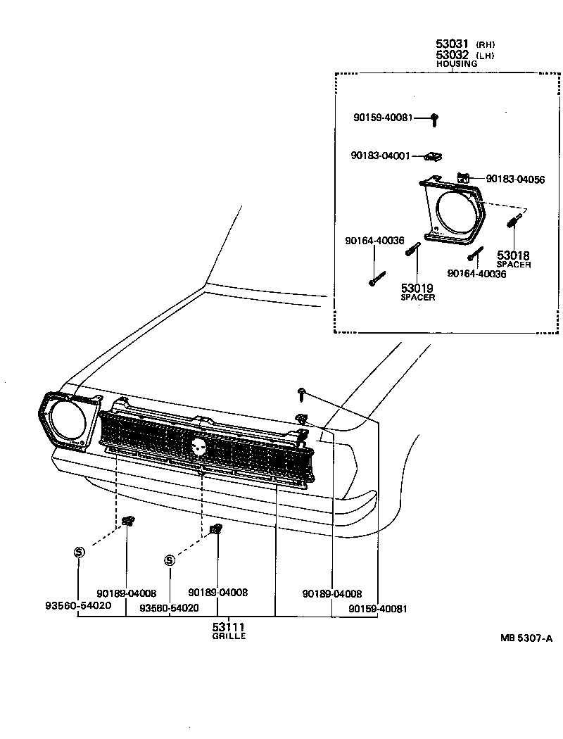 TOYOTA1000 |  RADIATOR GRILLE