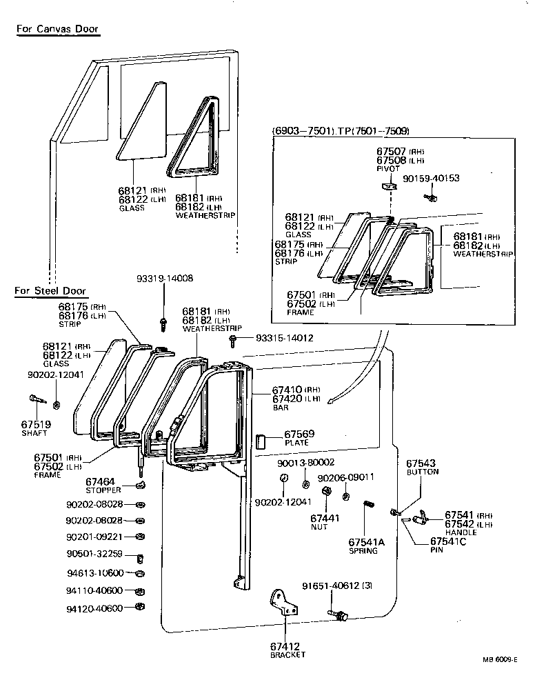  LAND CRUISER 40 50 |  FRONT DOOR VENTILATOR WINDOW