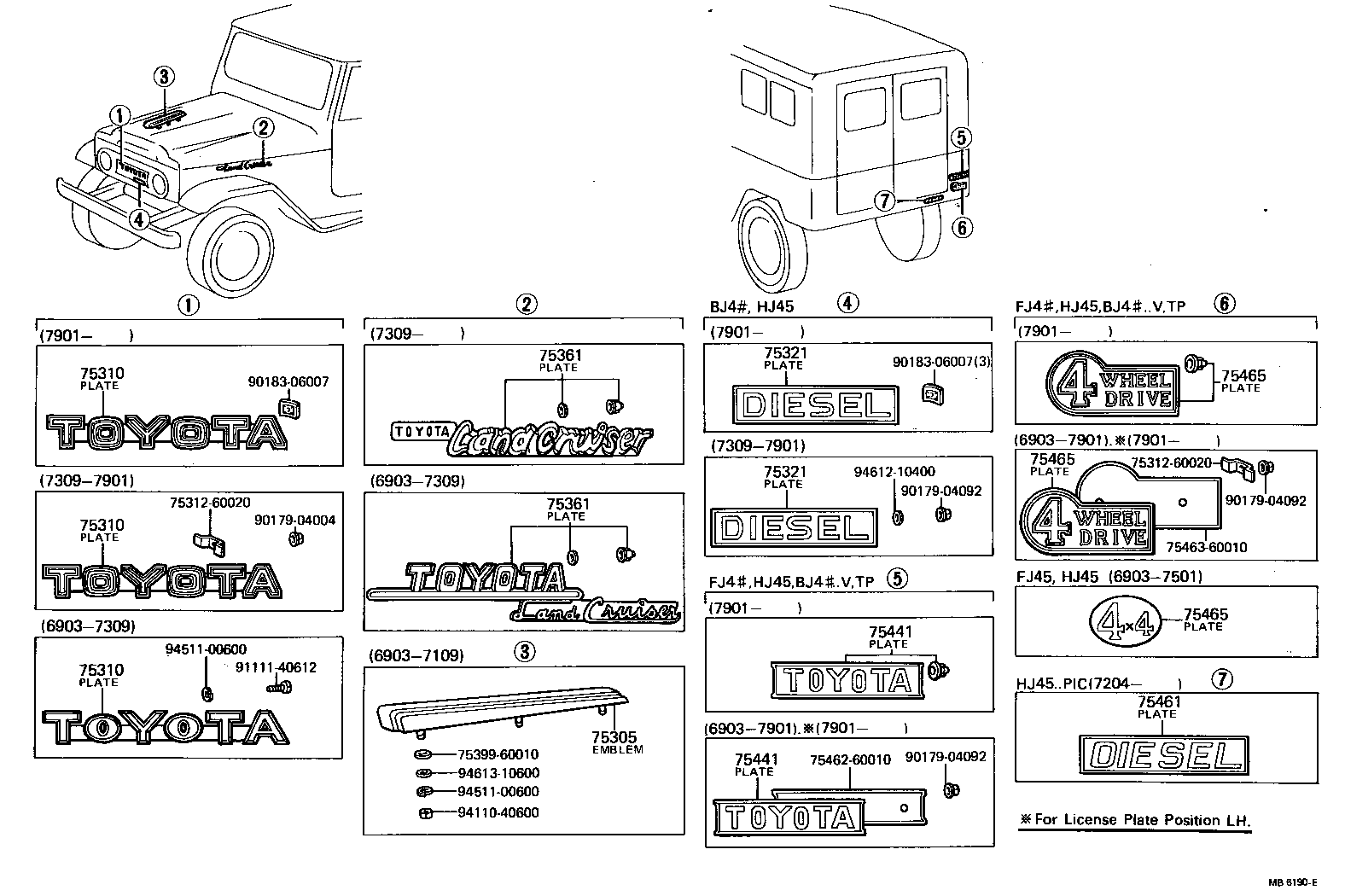  LAND CRUISER 40 50 |  EMBLEM NAME PLATE