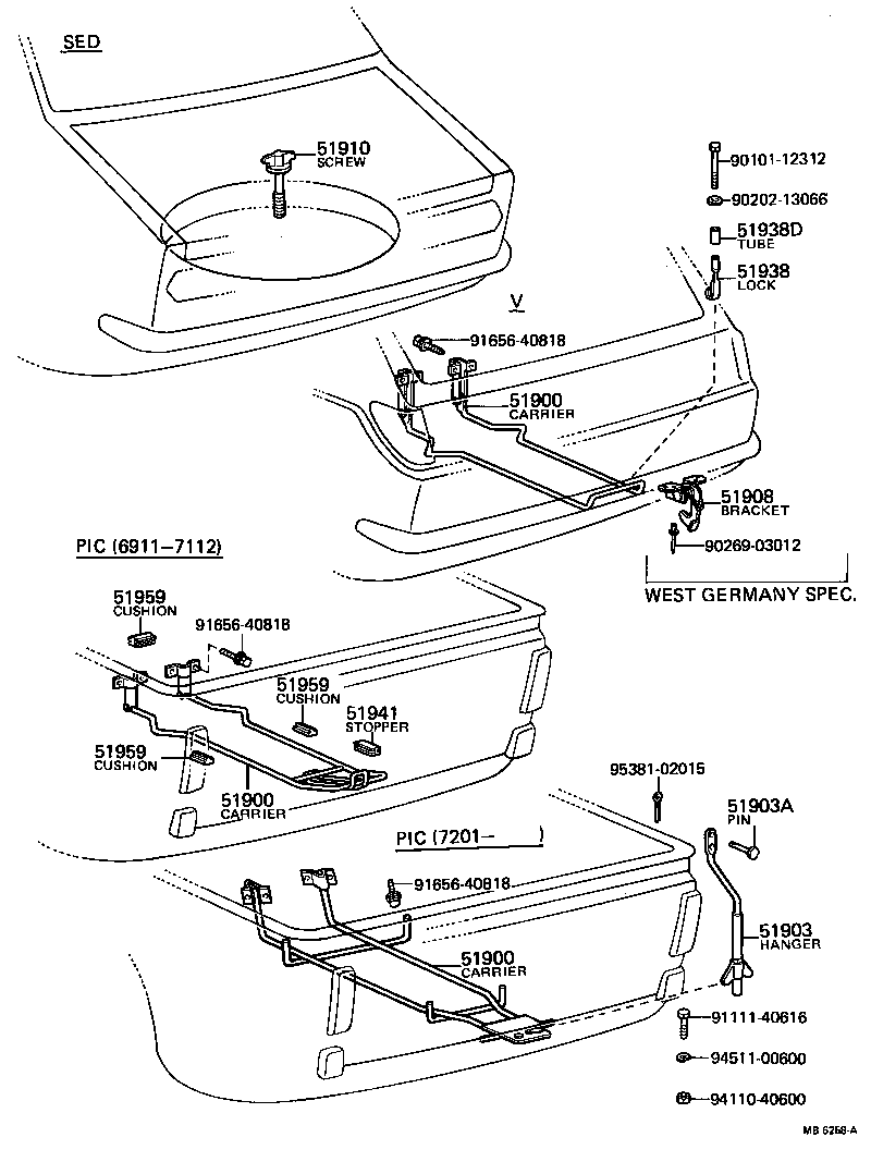  TOYOTA1000 |  SPARE WHEEL CARRIER