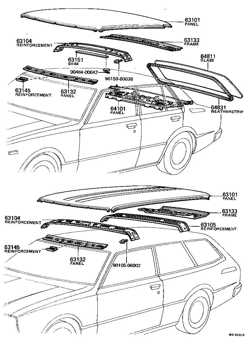  COROLLA TRUENO |  ROOF PANEL BACK WINDOW GLASS