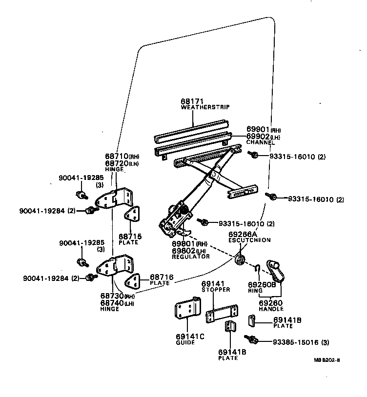  BLIZZARD |  FRONT DOOR WINDOW REGULATOR HINGE