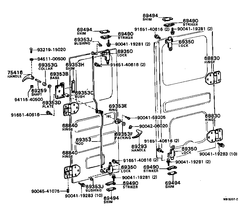  BLIZZARD |  BACK DOOR LOCK HINGE