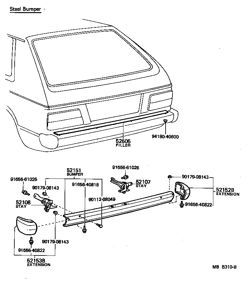  STARLET |  REAR BUMPER BUMPER STAY