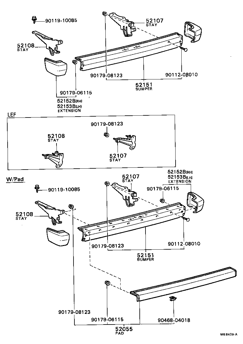  CORONA |  REAR BUMPER BUMPER STAY