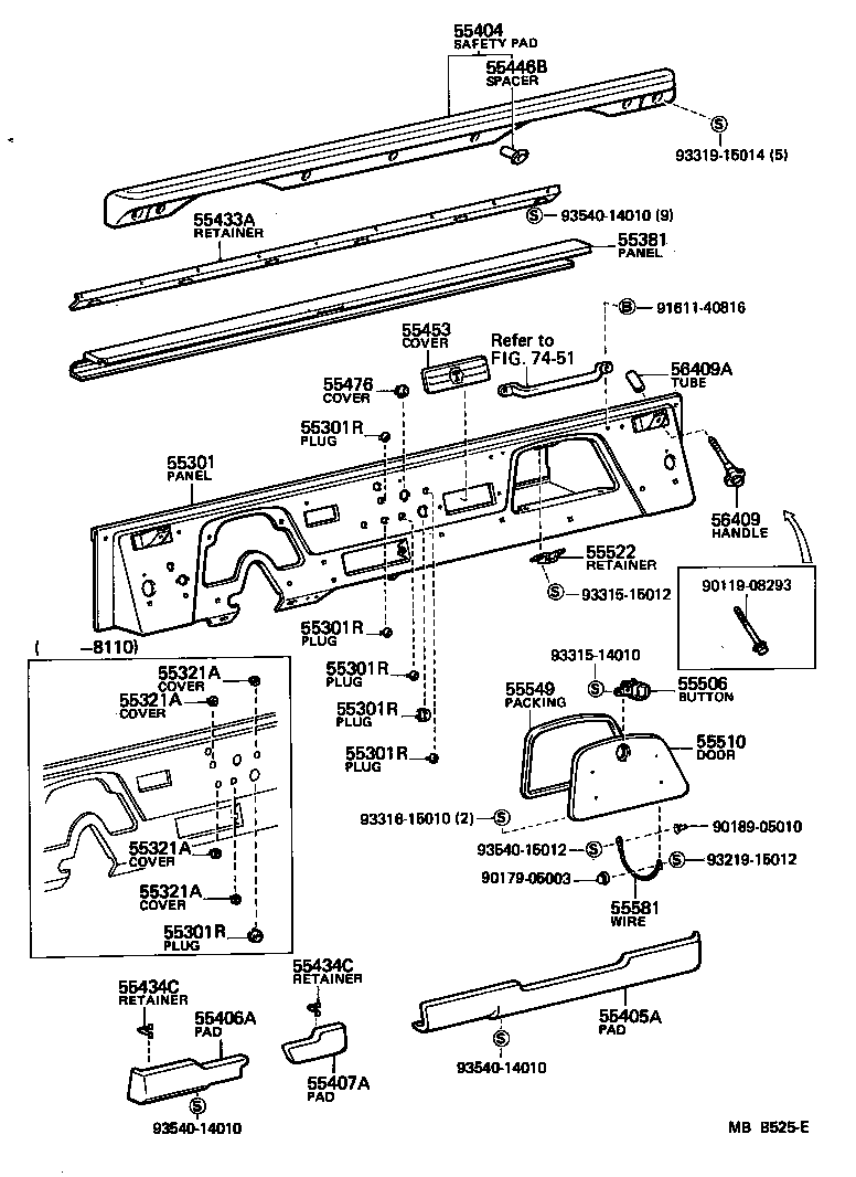  LAND CRUISER 40 |  INSTRUMENT PANEL GLOVE COMPARTMENT