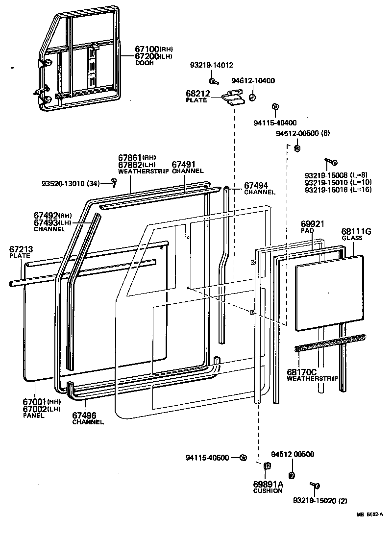  LAND CRUISER 40 |  FRONT DOOR PANEL GLASS