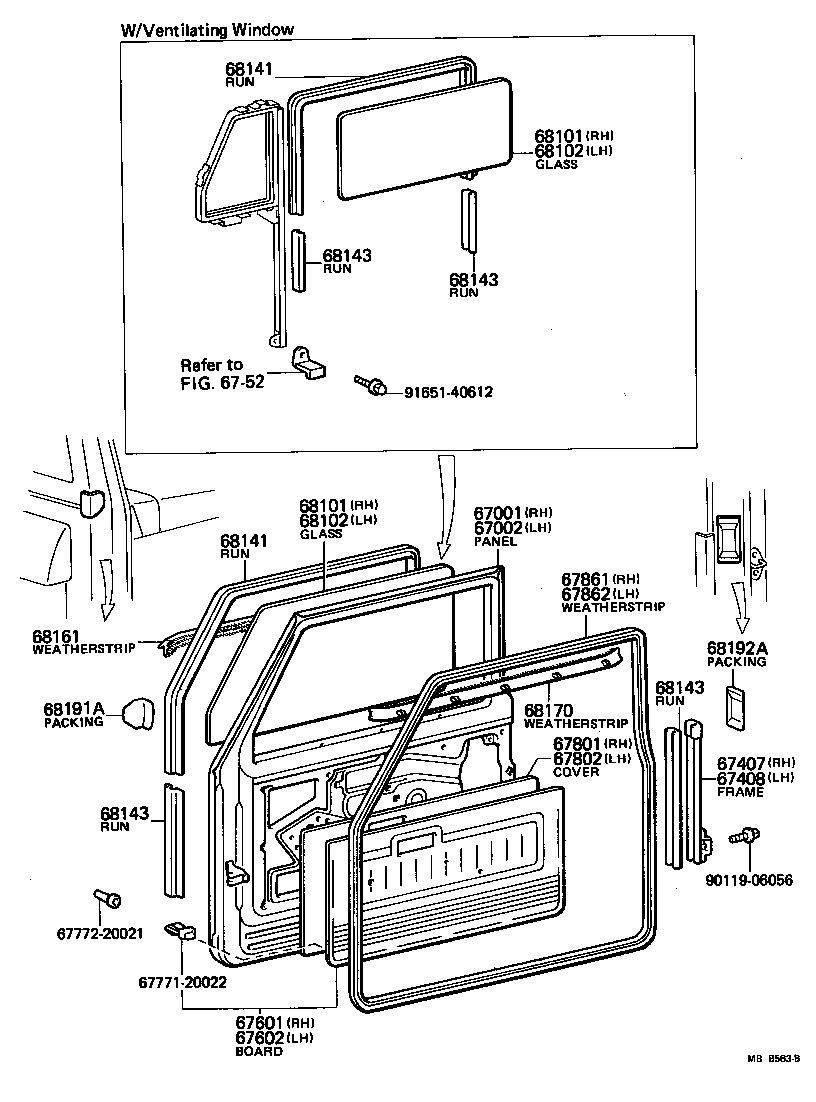  LAND CRUISER 40 |  FRONT DOOR PANEL GLASS