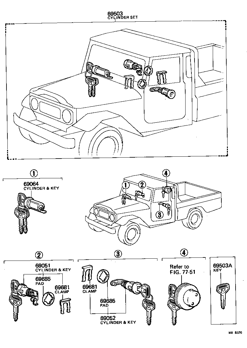  LAND CRUISER 40 |  LOCK CYLINDER SET