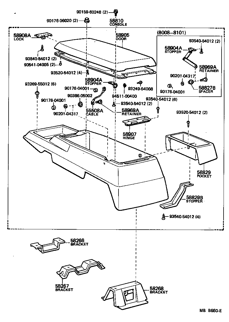  LAND CRUISER 60 |  CONSOLE BOX BRACKET