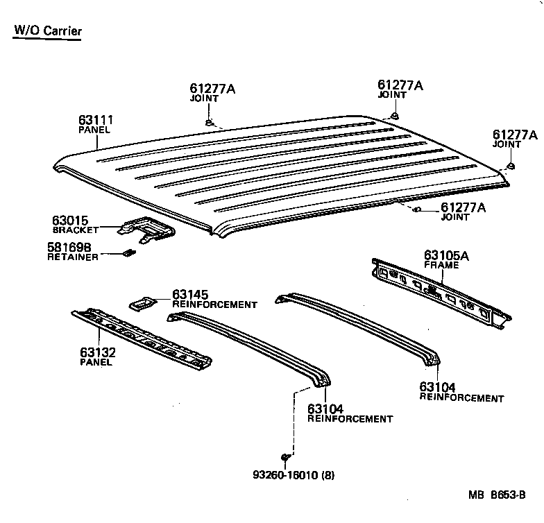  LAND CRUISER 60 |  ROOF PANEL BACK PANEL