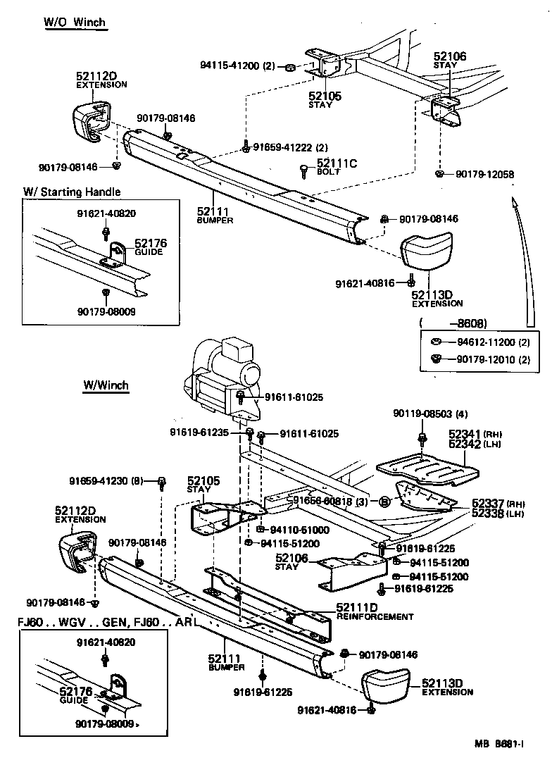  LAND CRUISER 60 |  FRONT BUMPER BUMPER STAY