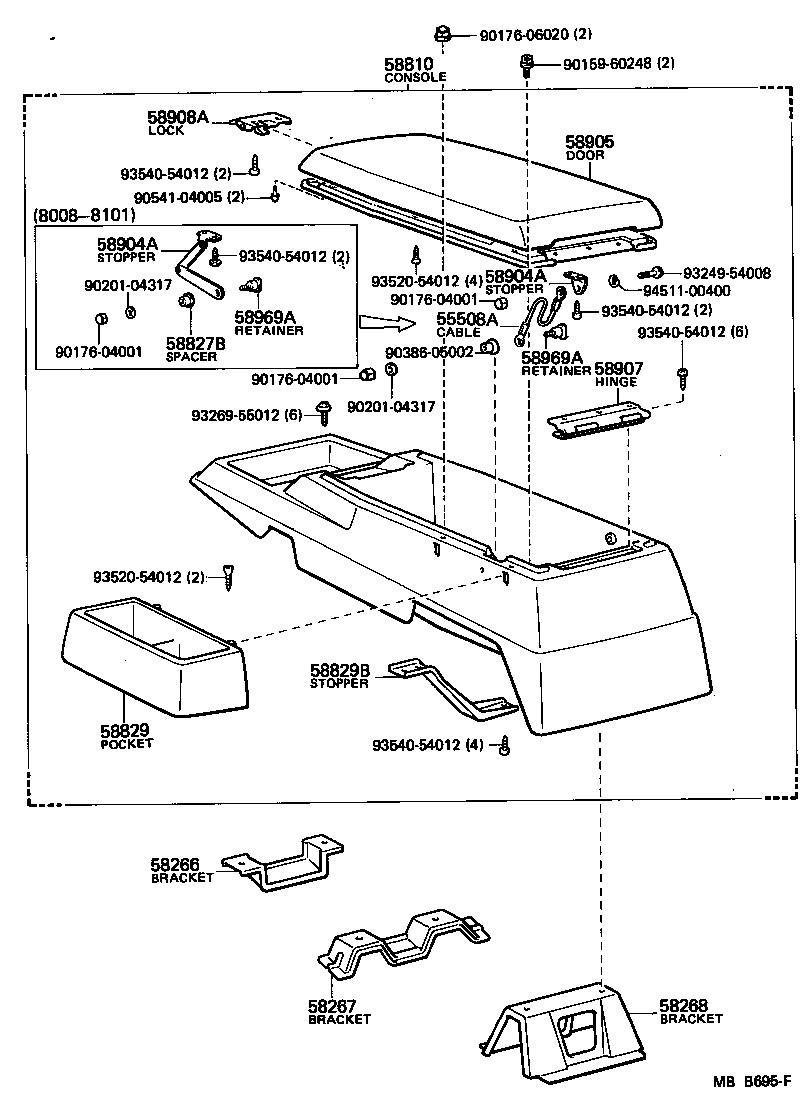  LAND CRUISER 60 |  CONSOLE BOX BRACKET