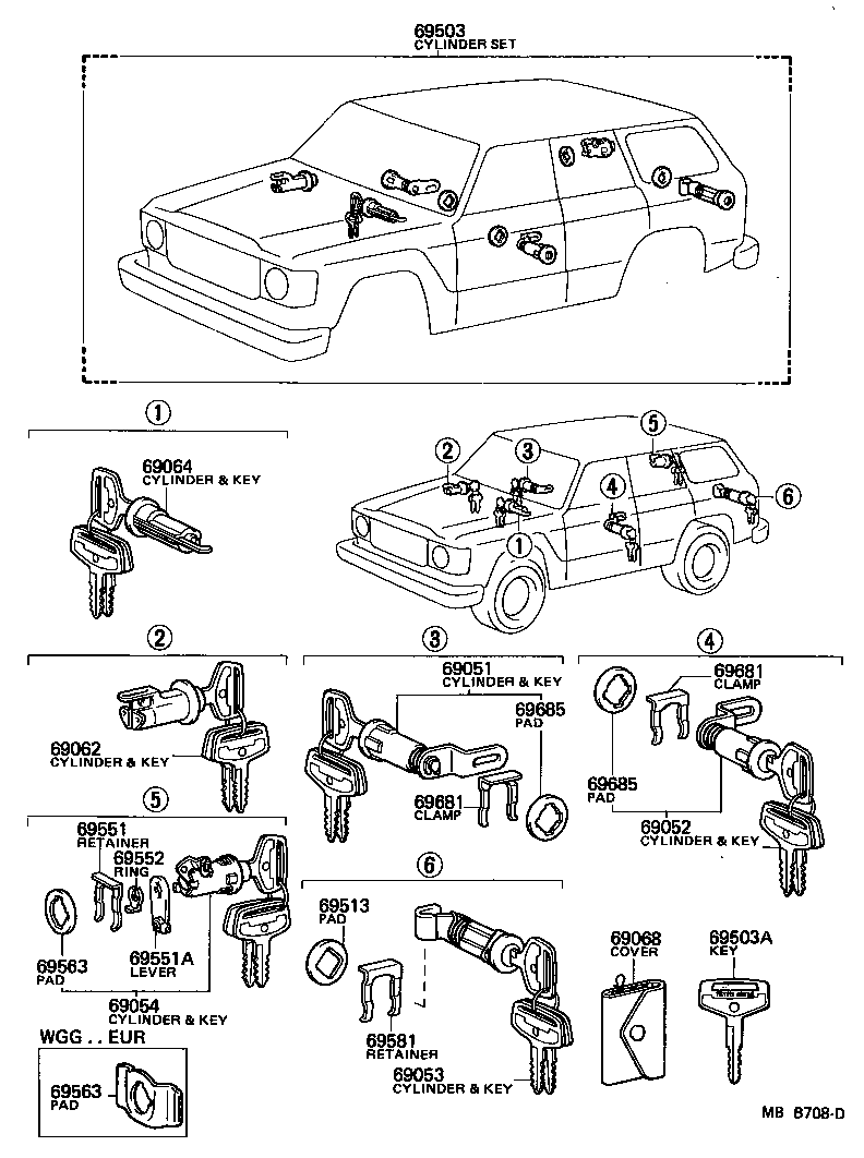  LAND CRUISER 60 |  LOCK CYLINDER SET