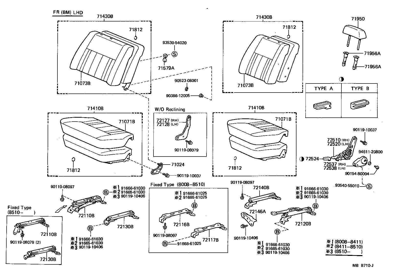  LAND CRUISER 60 |  SEAT SEAT TRACK