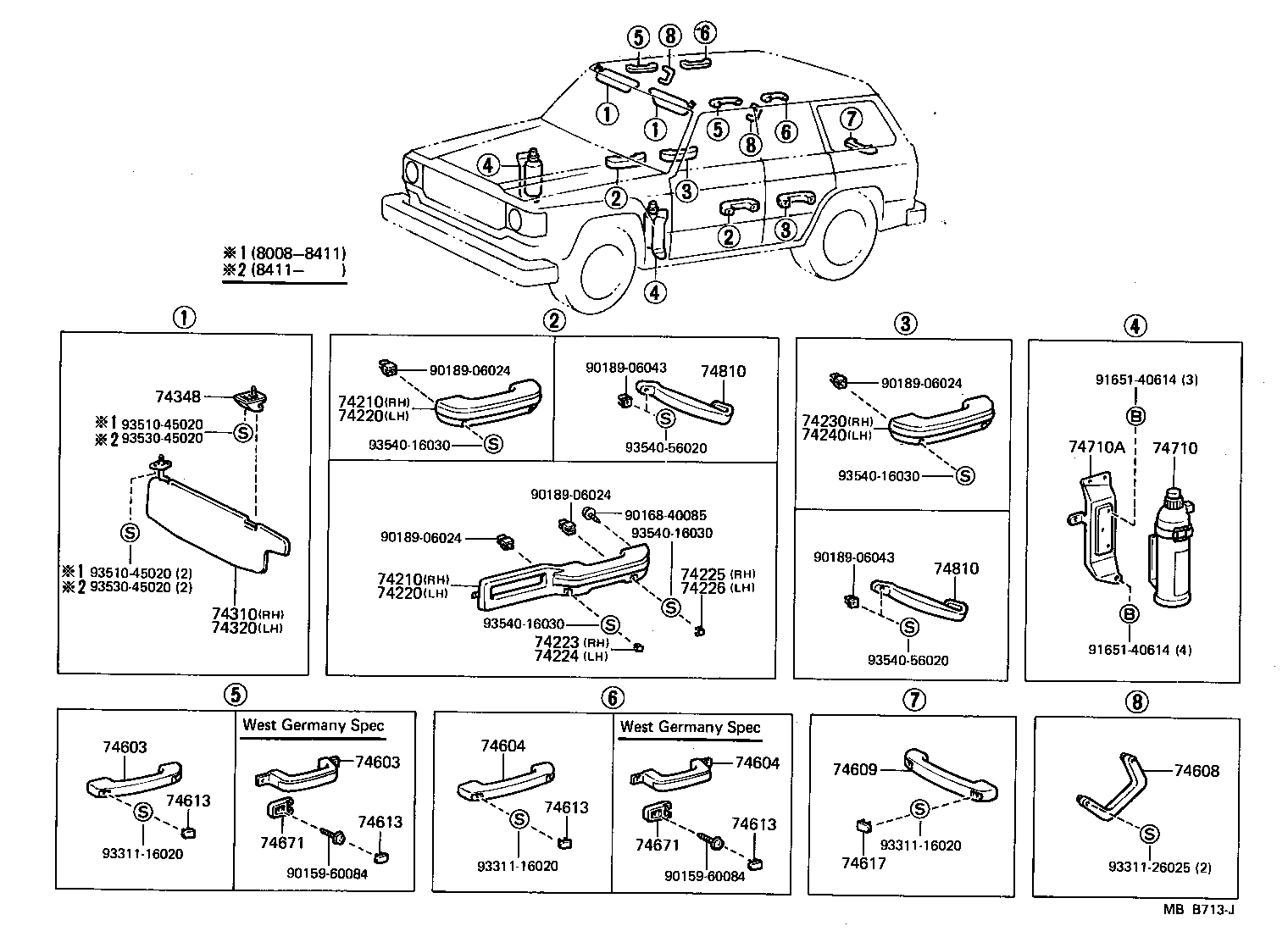  LAND CRUISER 60 |  ARMREST VISOR