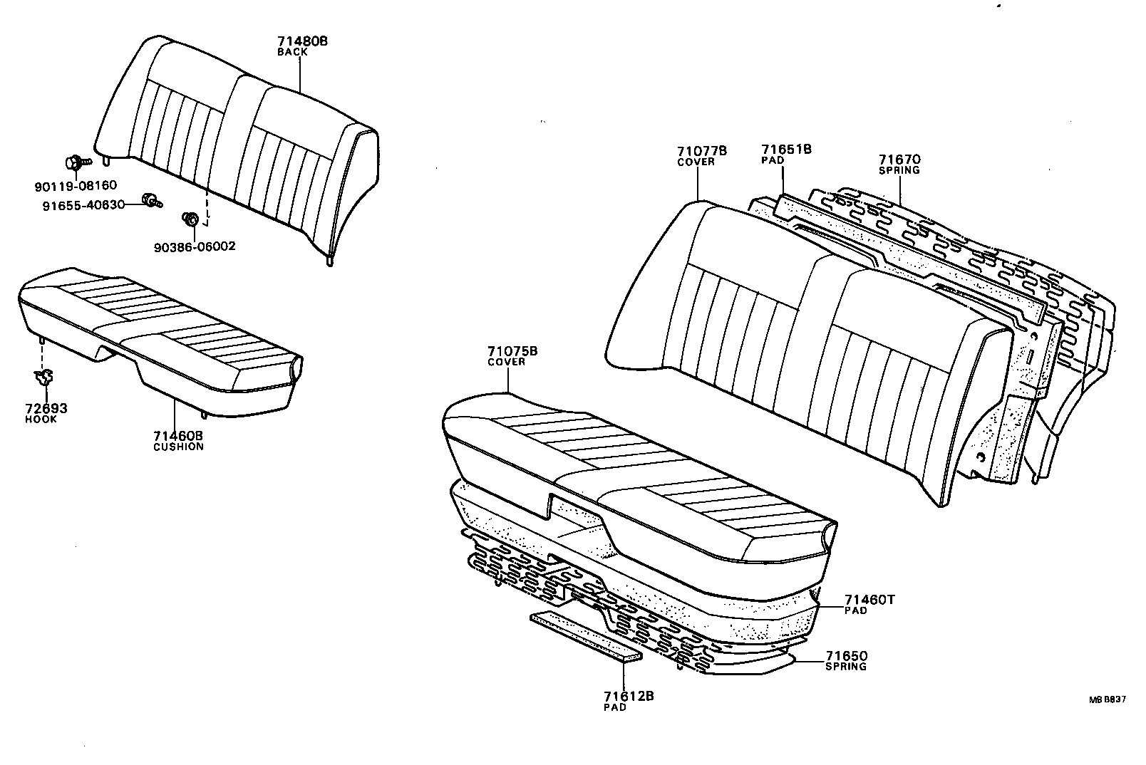  CORONA |  REAR SEAT SEAT TRACK