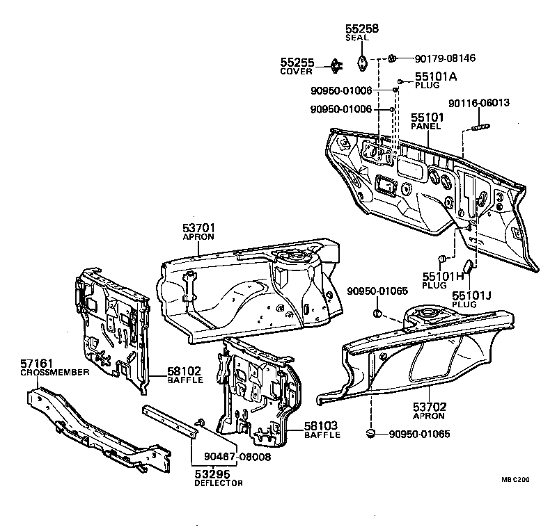  CORONA |  FRONT FENDER APRON DASH PANEL