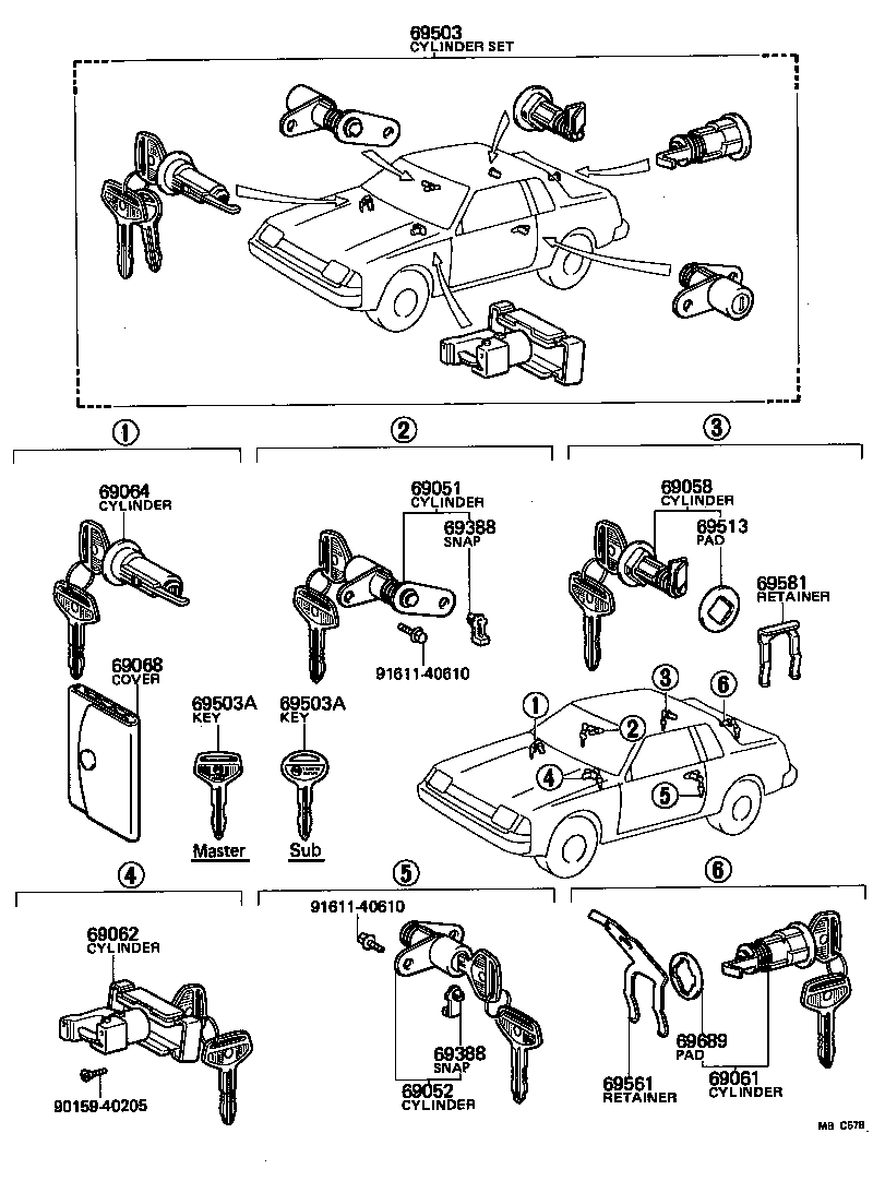  CELICA |  LOCK CYLINDER SET