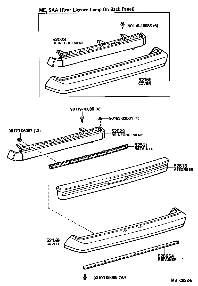  CELICA |  REAR BUMPER BUMPER STAY