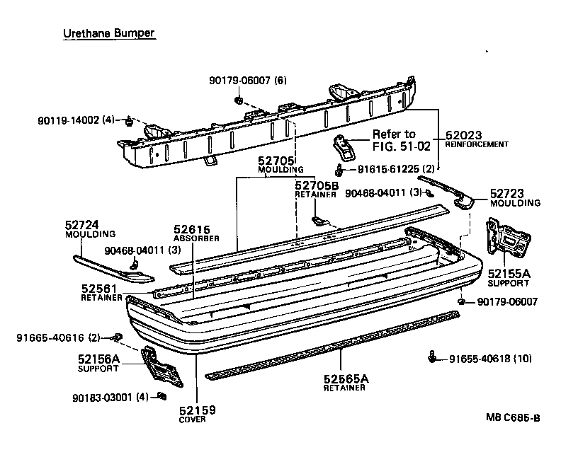  CRESSIDA |  REAR BUMPER BUMPER STAY