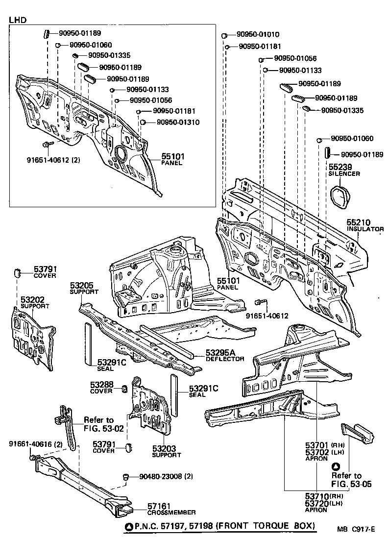  CELICA |  FRONT FENDER APRON DASH PANEL