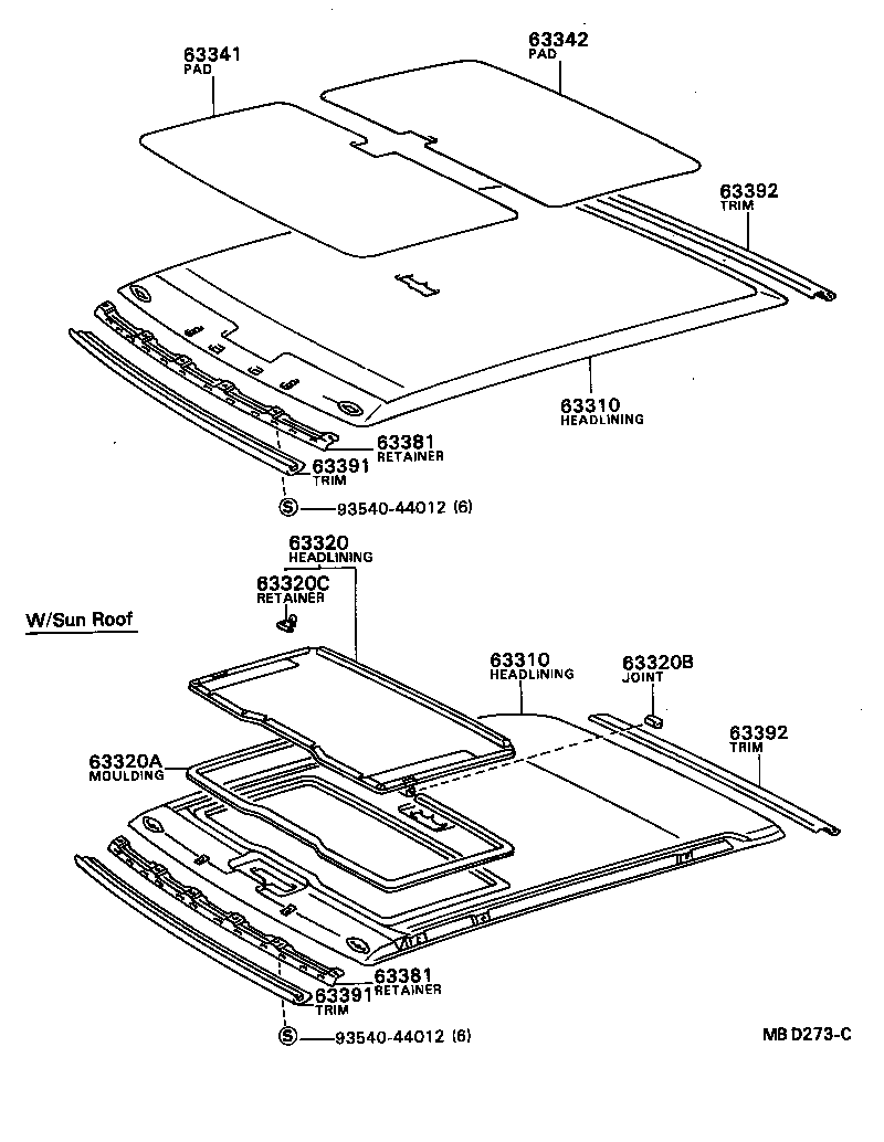  CAMRY |  ROOF HEADLINING SILENCER PAD