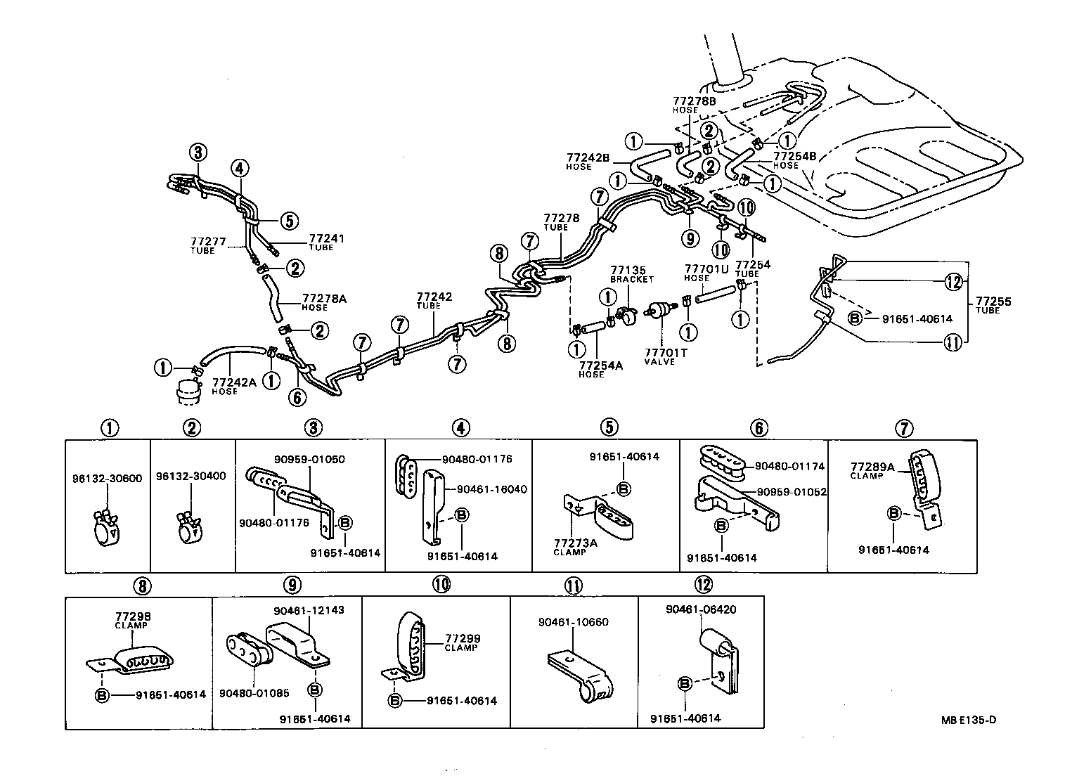  TERCEL |  FUEL TANK TUBE