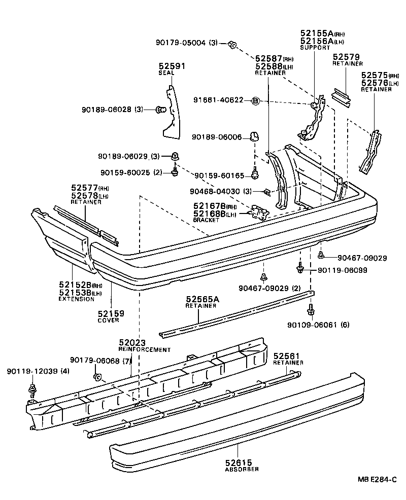  CAMRY |  REAR BUMPER BUMPER STAY