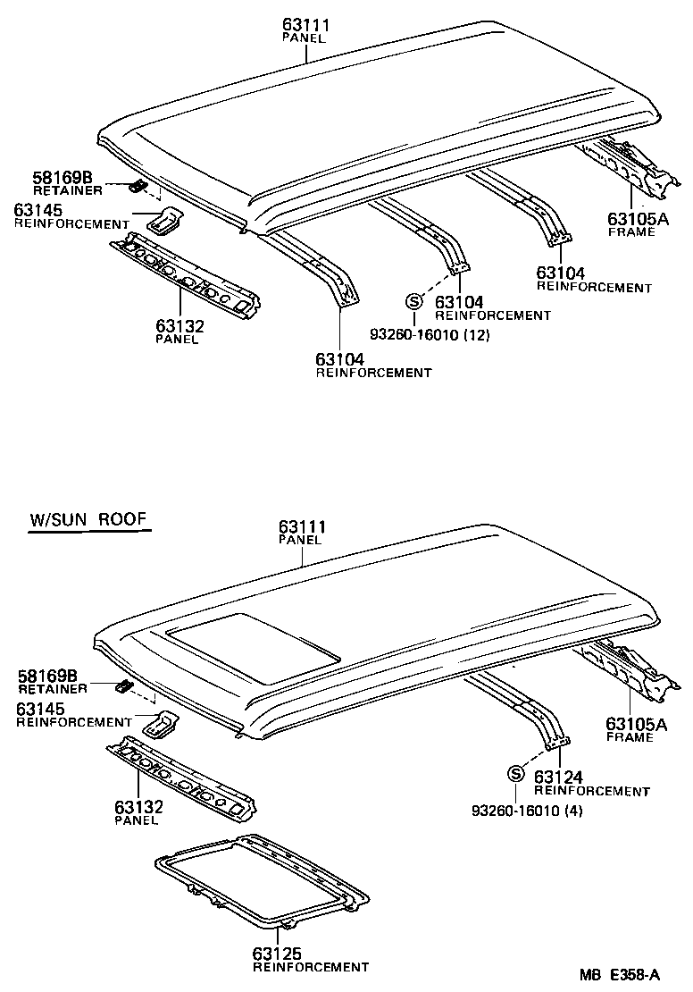  LAND CRUISER 60 |  ROOF PANEL BACK PANEL