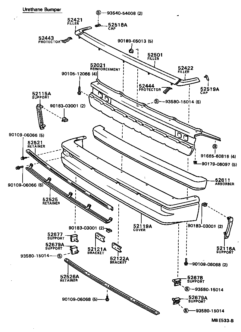  MODEL F |  FRONT BUMPER BUMPER STAY