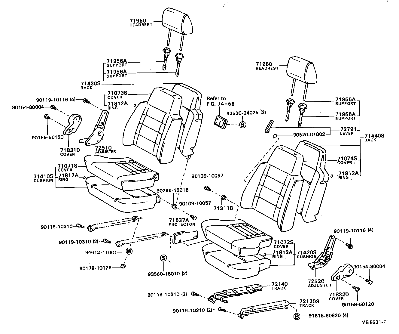  MODEL F |  SEAT SEAT TRACK