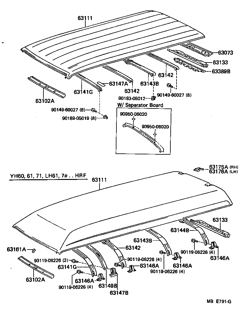  HIACE VAN COMUTER |  ROOF PANEL BACK PANEL