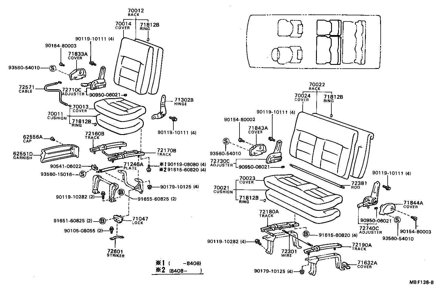  MODEL F |  SEAT SEAT TRACK