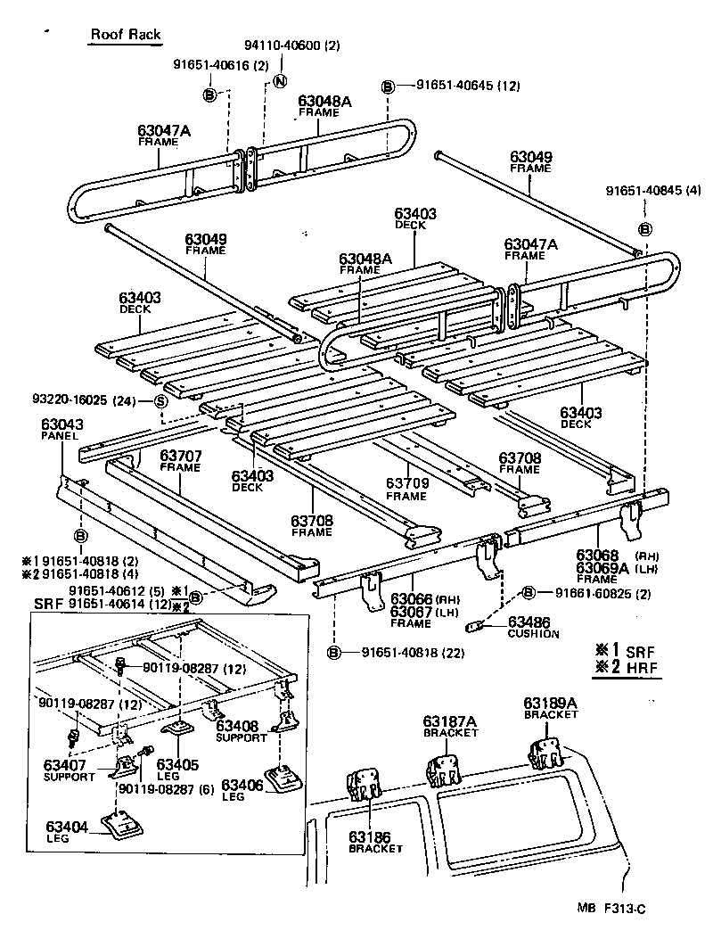  LAND CRUISER 60 |  ROOF PANEL BACK PANEL