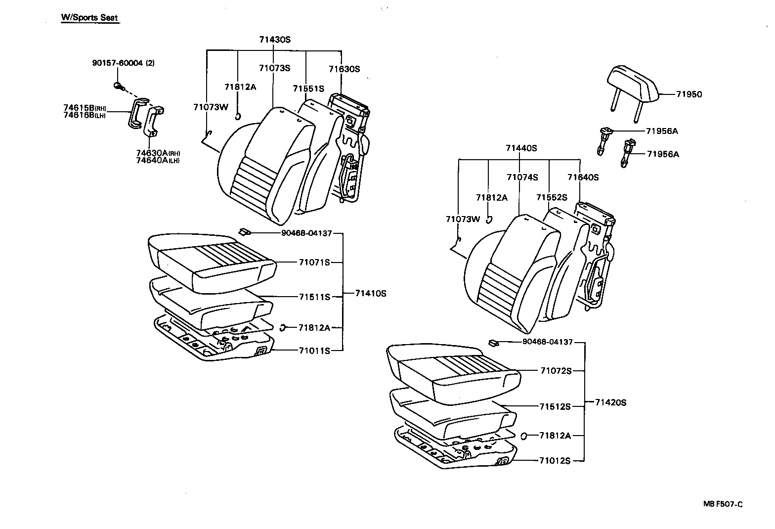  TERCEL |  FRONT SEAT SEAT TRACK