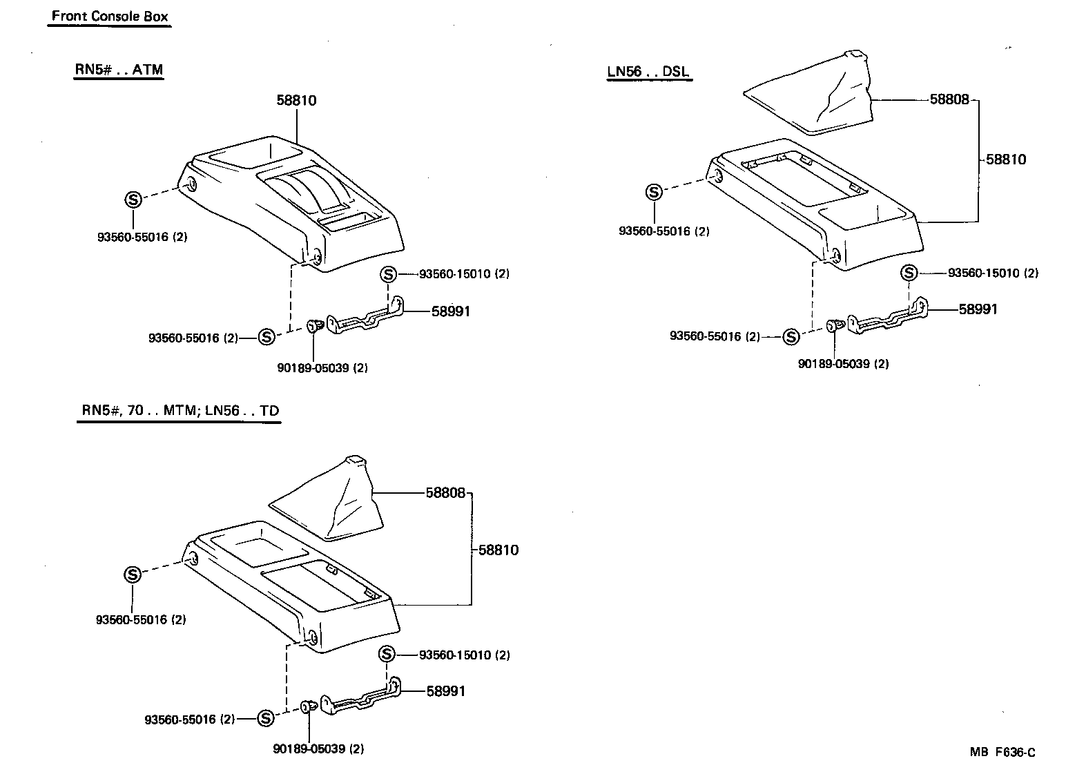  4 RUNNER TRUCK |  CONSOLE BOX BRACKET