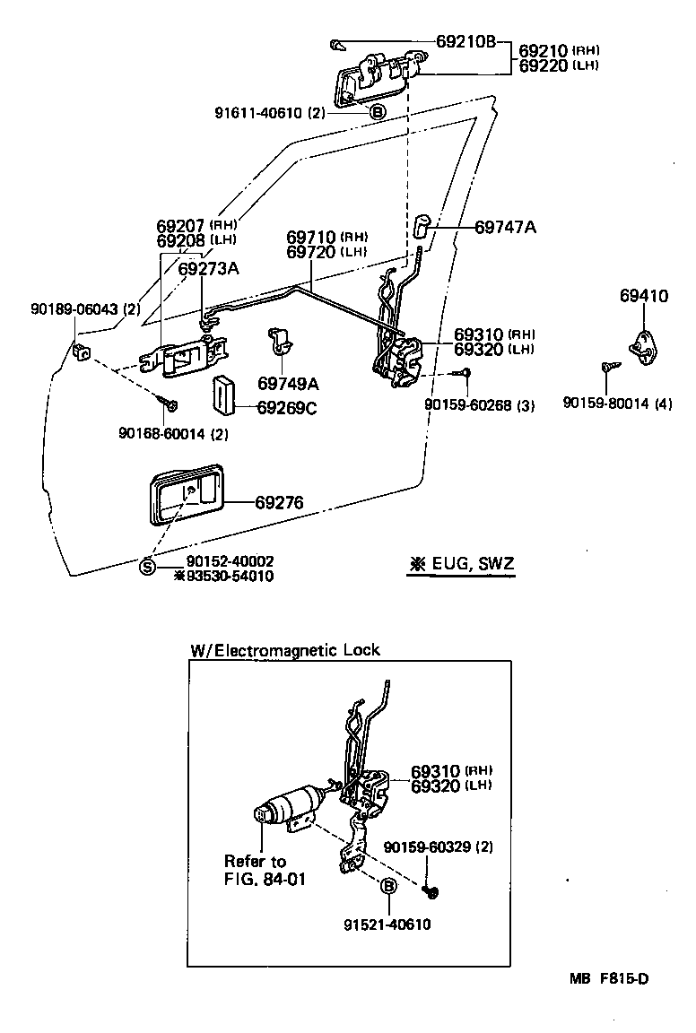  CROWN |  FRONT DOOR LOCK HANDLE