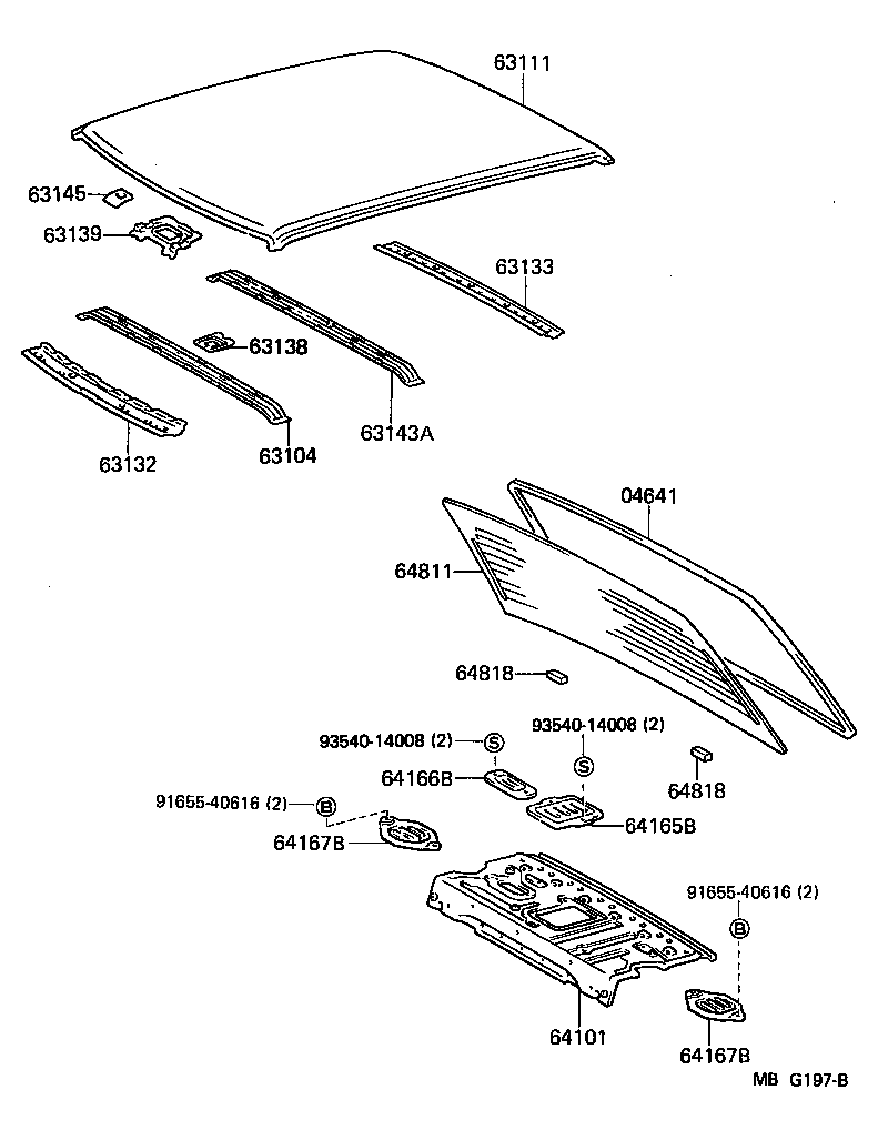  CROWN |  ROOF PANEL BACK WINDOW GLASS