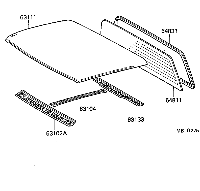  MR2 |  ROOF PANEL BACK WINDOW GLASS