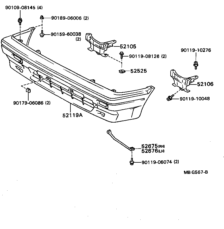  TERCEL |  FRONT BUMPER BUMPER STAY