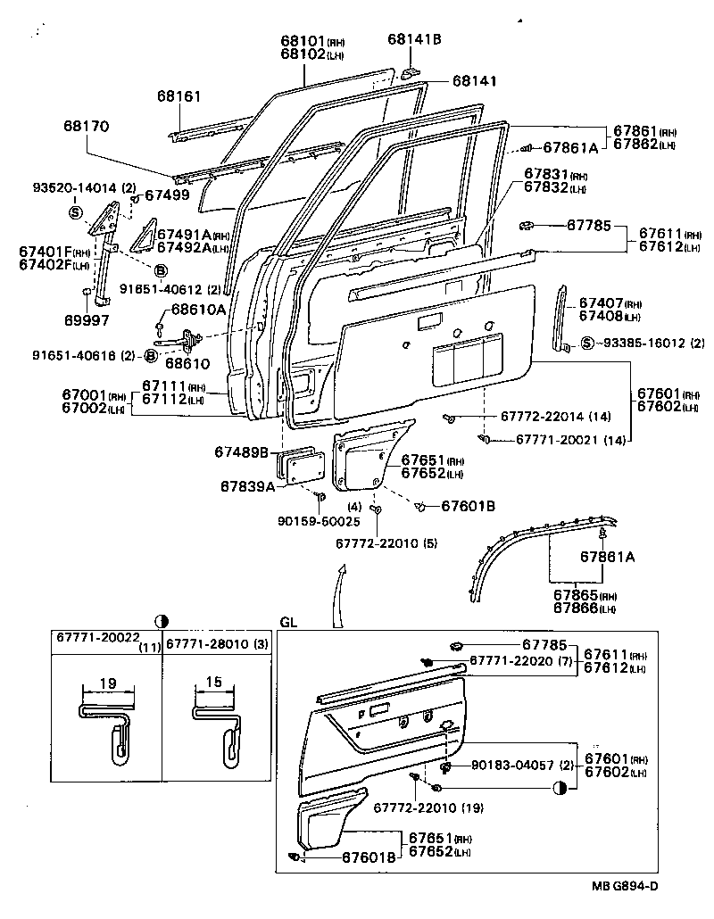  MODEL F |  FRONT DOOR PANEL GLASS