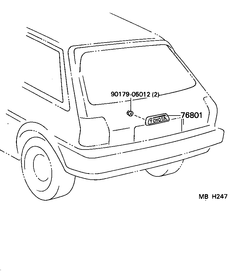  STARLET |  REAR MOULDING