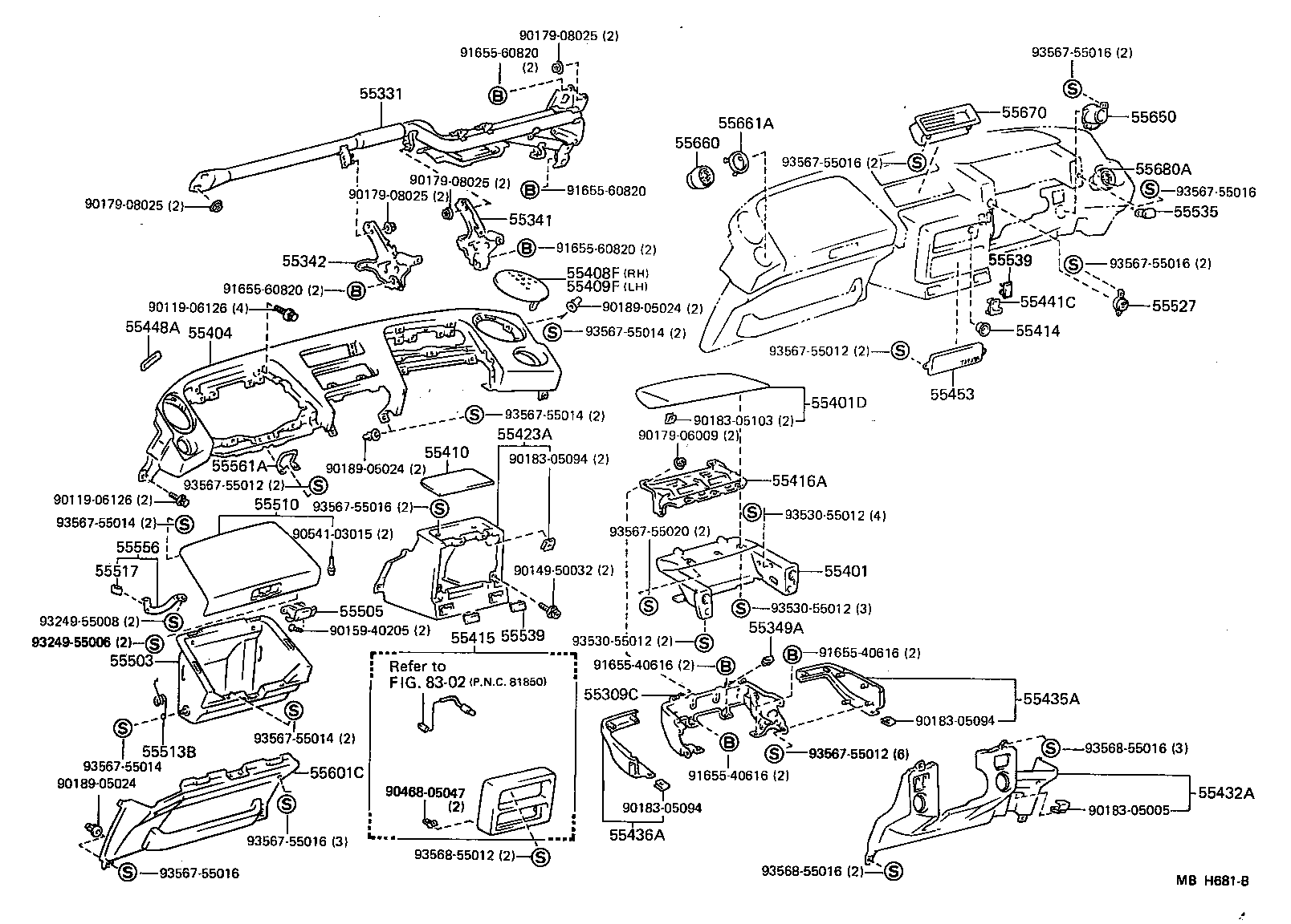  MR2 |  INSTRUMENT PANEL GLOVE COMPARTMENT