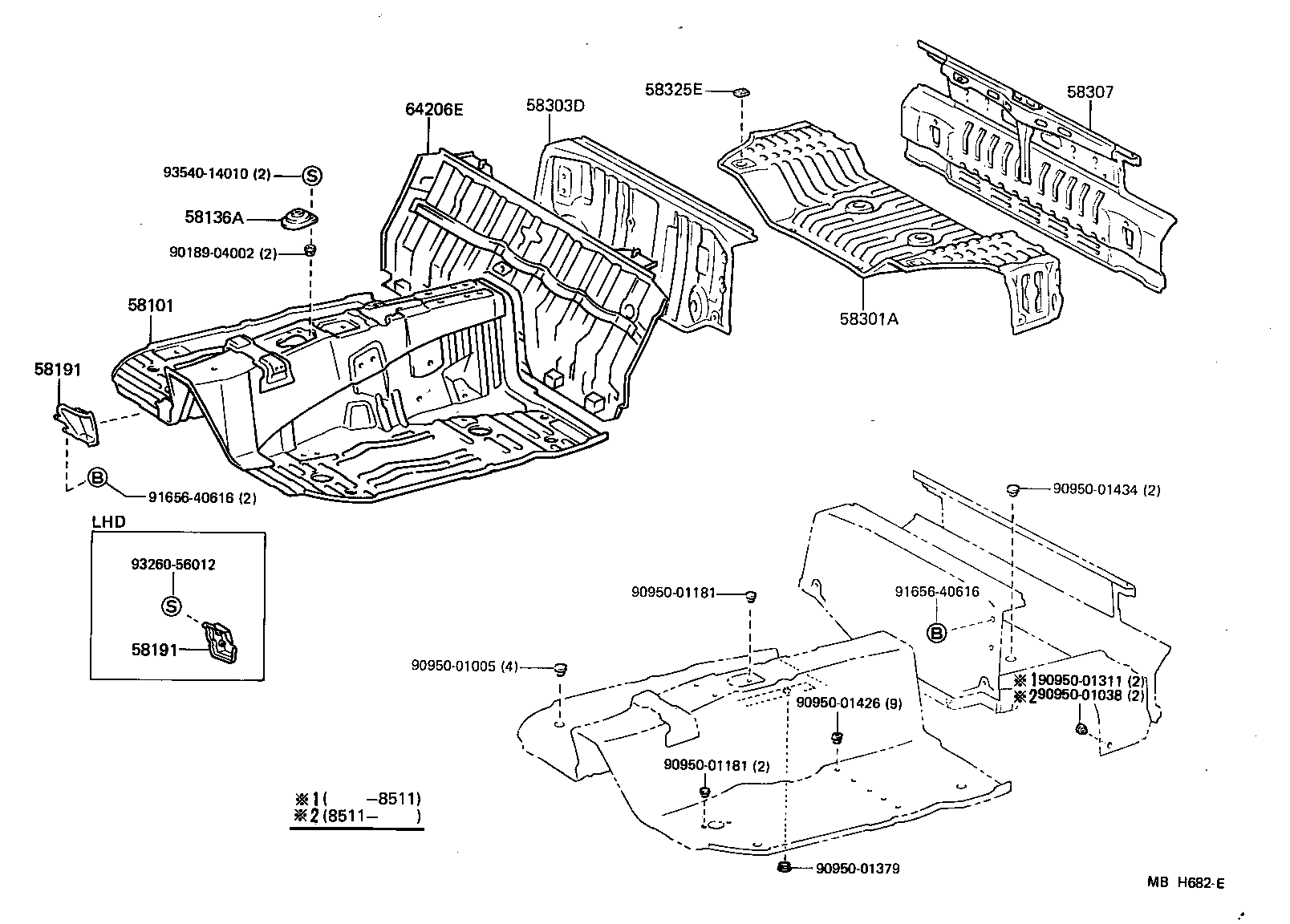  MR2 |  FLOOR PAN LOWER BACK PANEL