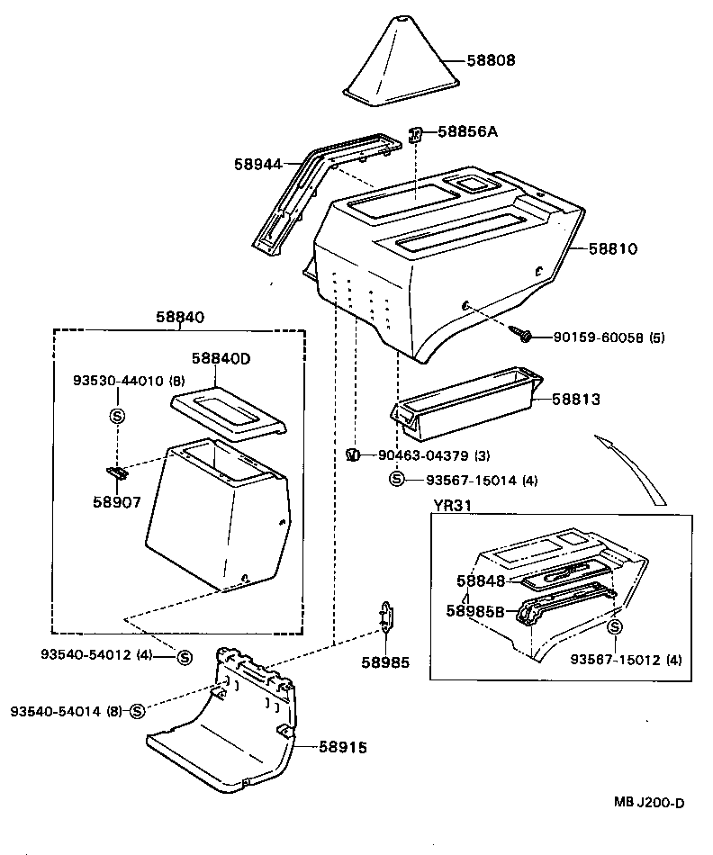  MODEL F |  CONSOLE BOX BRACKET