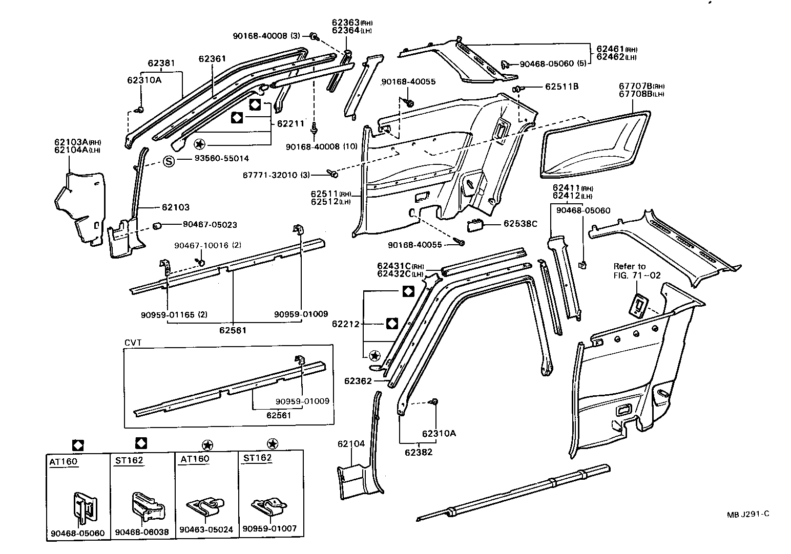  CELICA |  INSIDE TRIM BOARD DOOR OPENING TRIM MOULDING