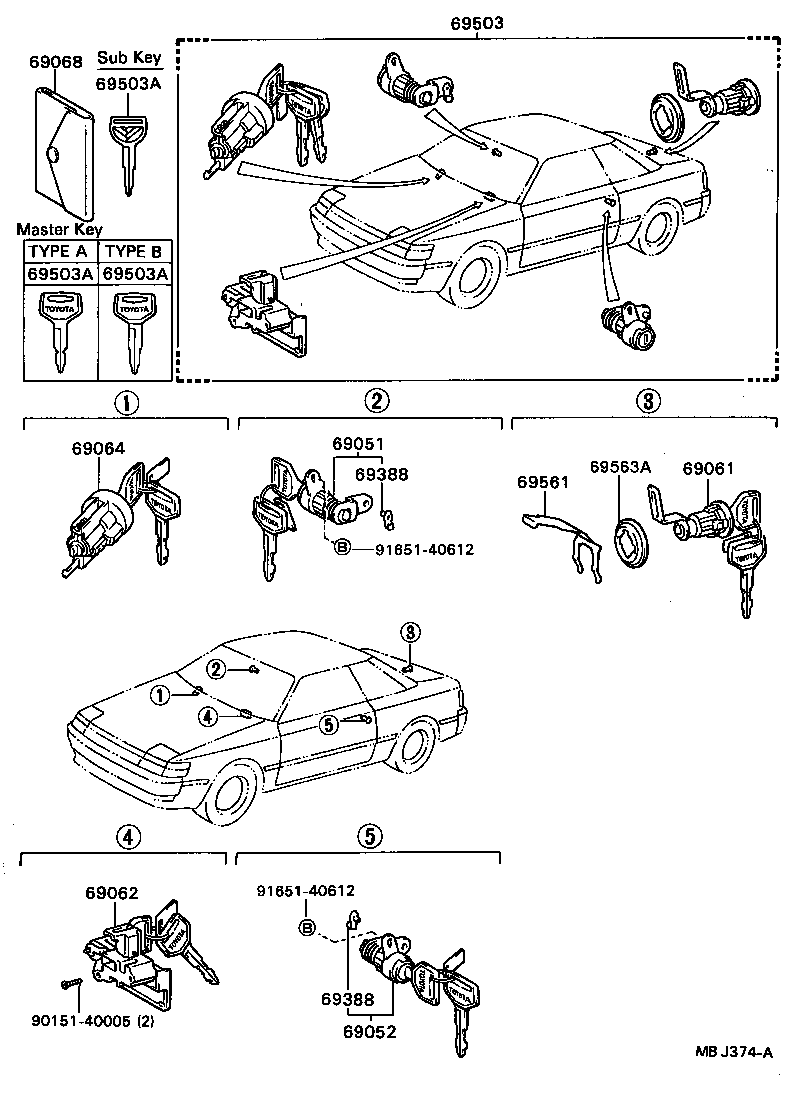  CELICA |  LOCK CYLINDER SET